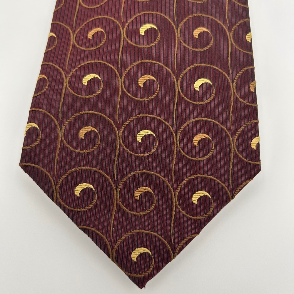 Hickey Freeman Tie Collection Mens Regular Burgundy Silk Formal Classic Luxury